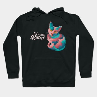 Colorful artwork illustration style of cute curious kitten Hoodie